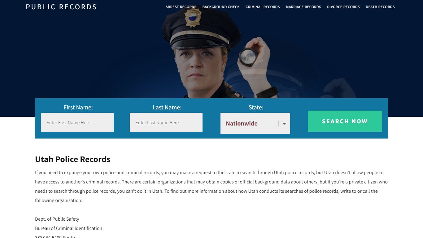 Utah Police Records | Get Instant Reports On People